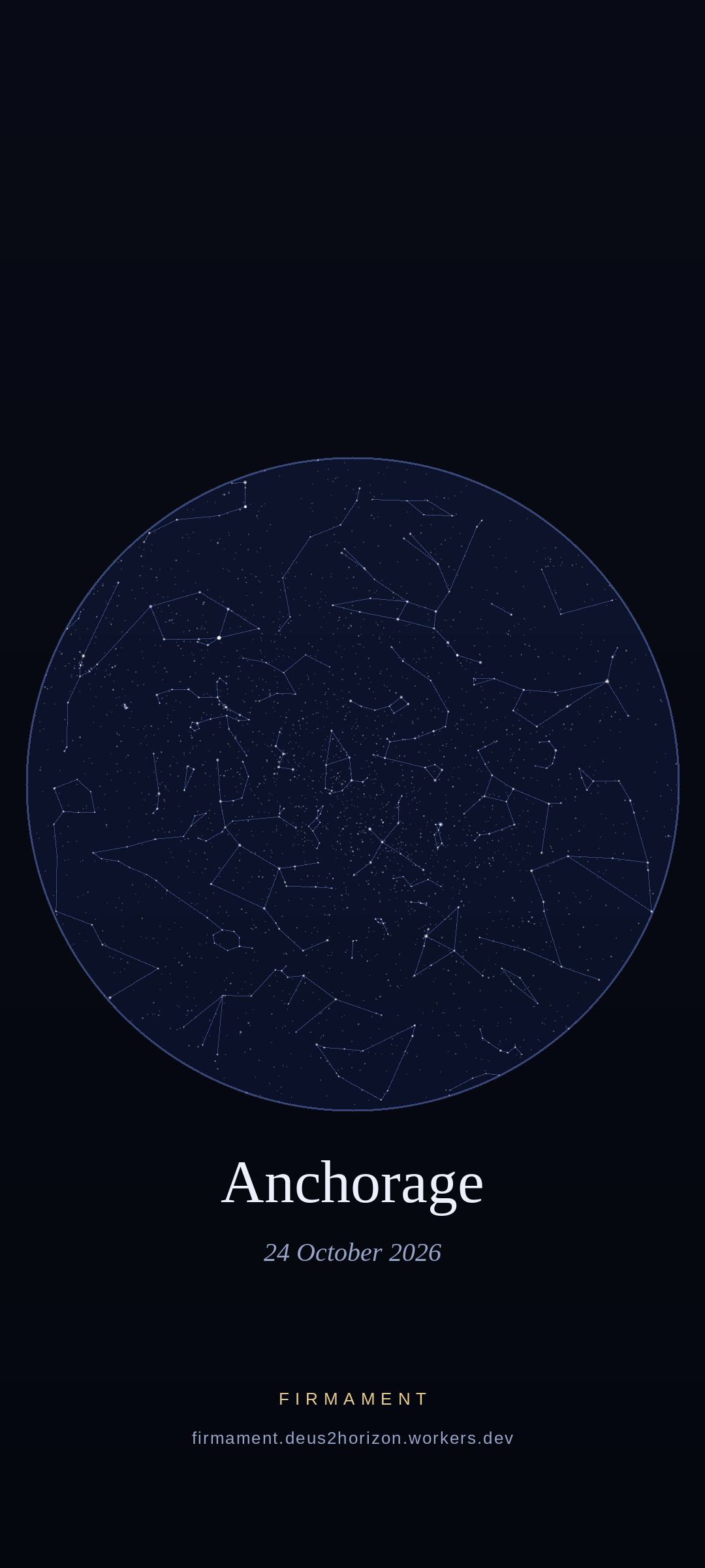 Cielo notturno sopra Anchorage, United States il 24 ottobre 2026