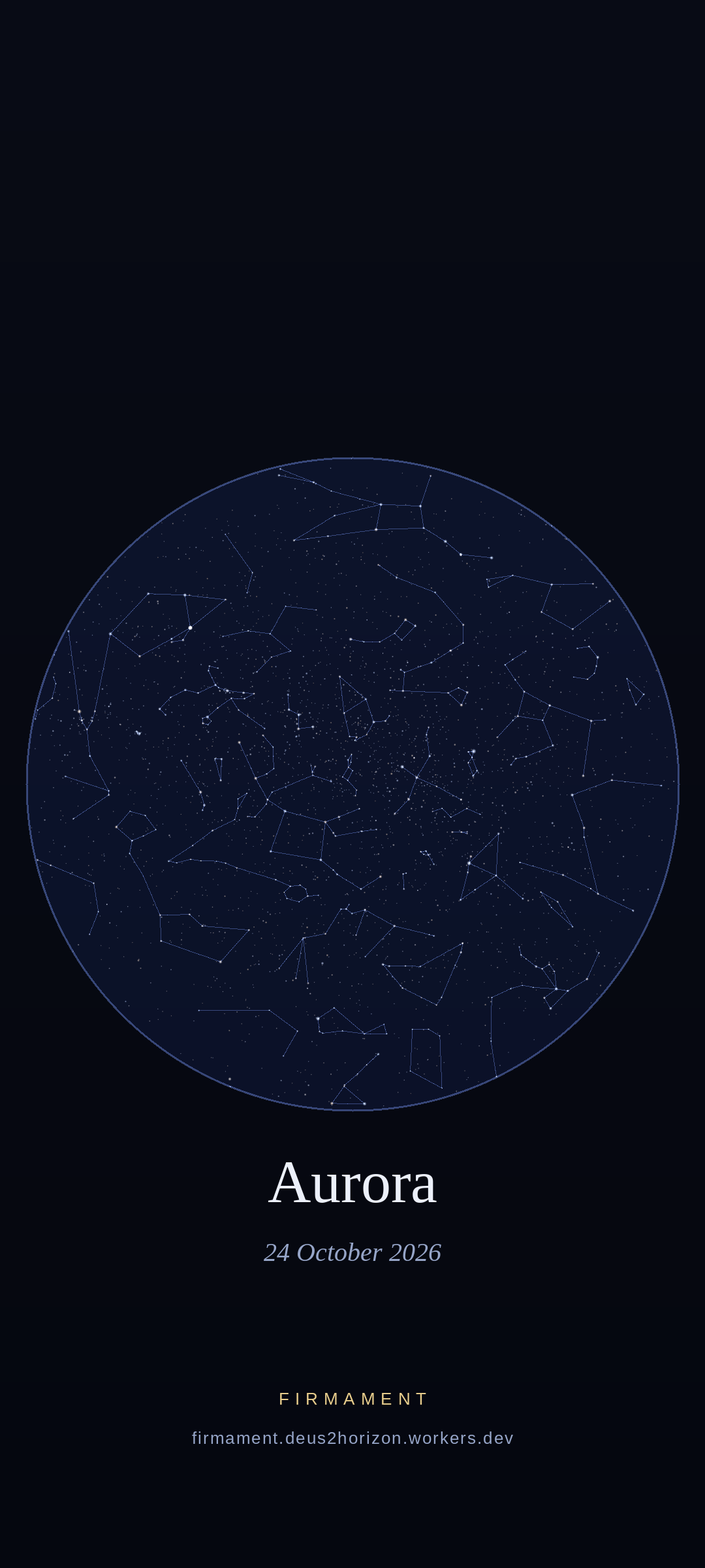 Night sky over Aurora, United States on 24 October 2026