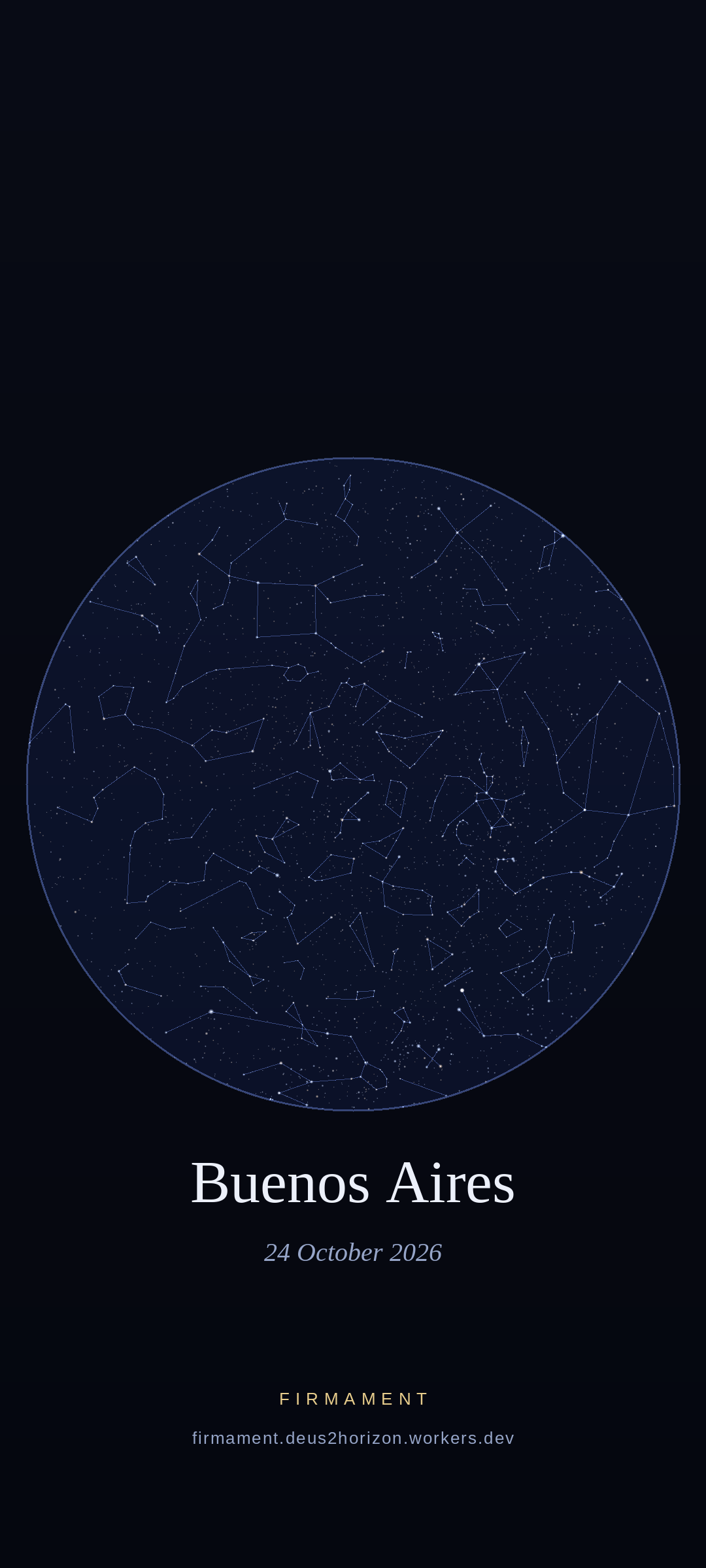 Ciel nocturne au-dessus de Buenos Aires, Argentina le 24 octobre 2026