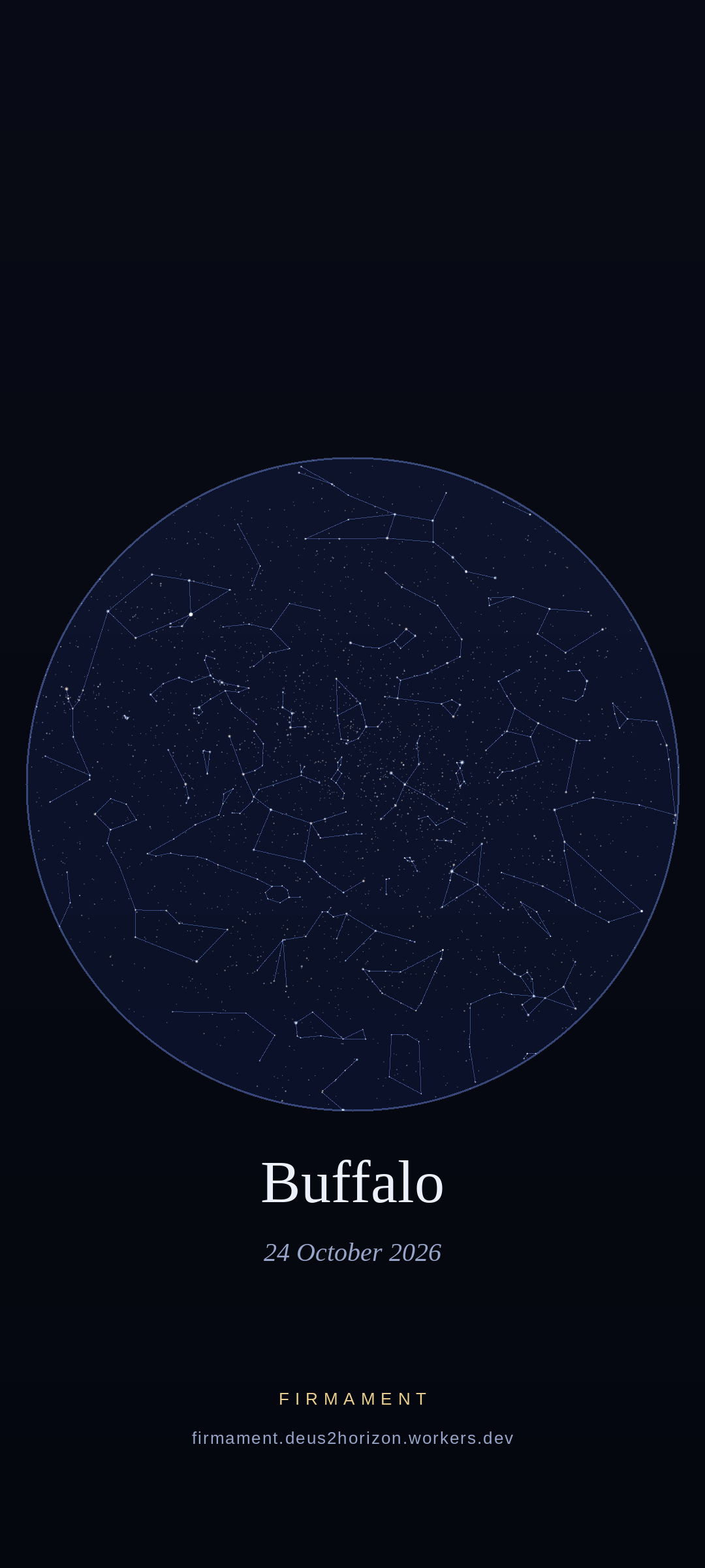 Night sky over Buffalo, United States on 24 October 2026