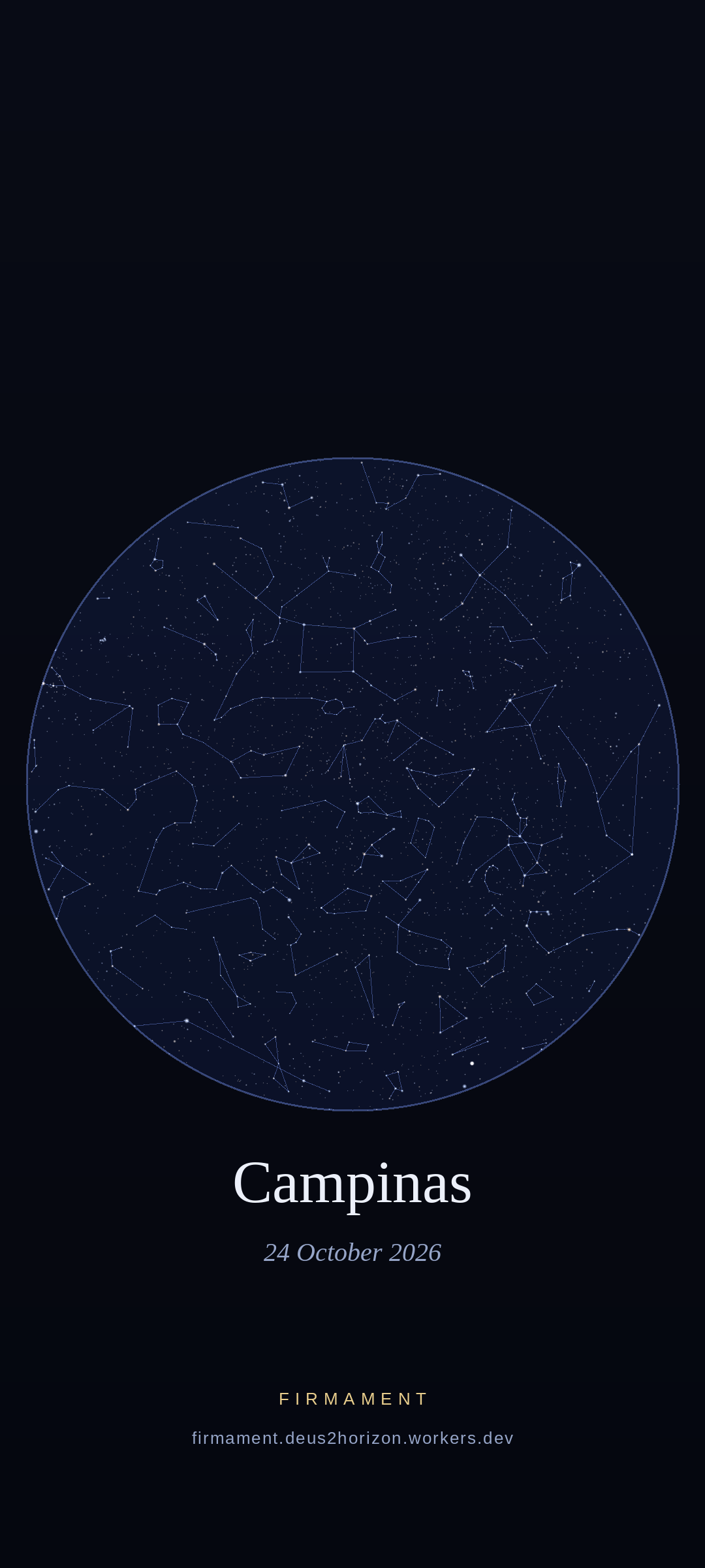 Ciel nocturne au-dessus de Campinas, Brazil le 24 octobre 2026