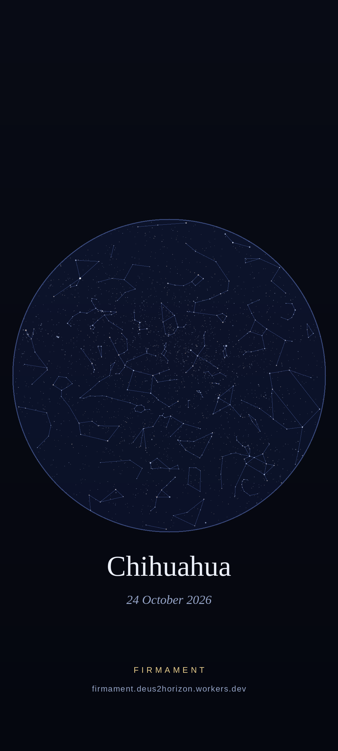 Night sky over Chihuahua, Mexico on 24 October 2026