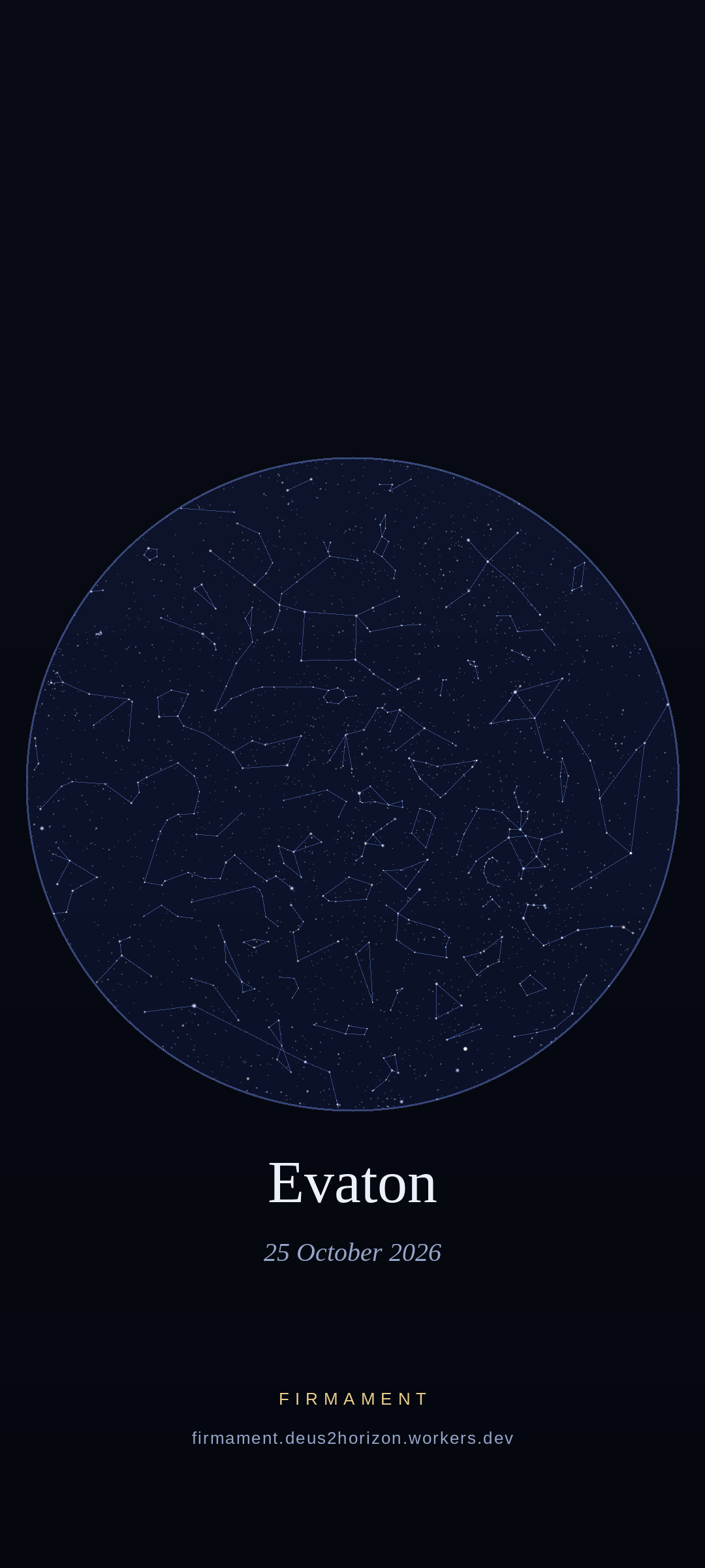 Cielo notturno sopra Evaton, South Africa il 25 ottobre 2026