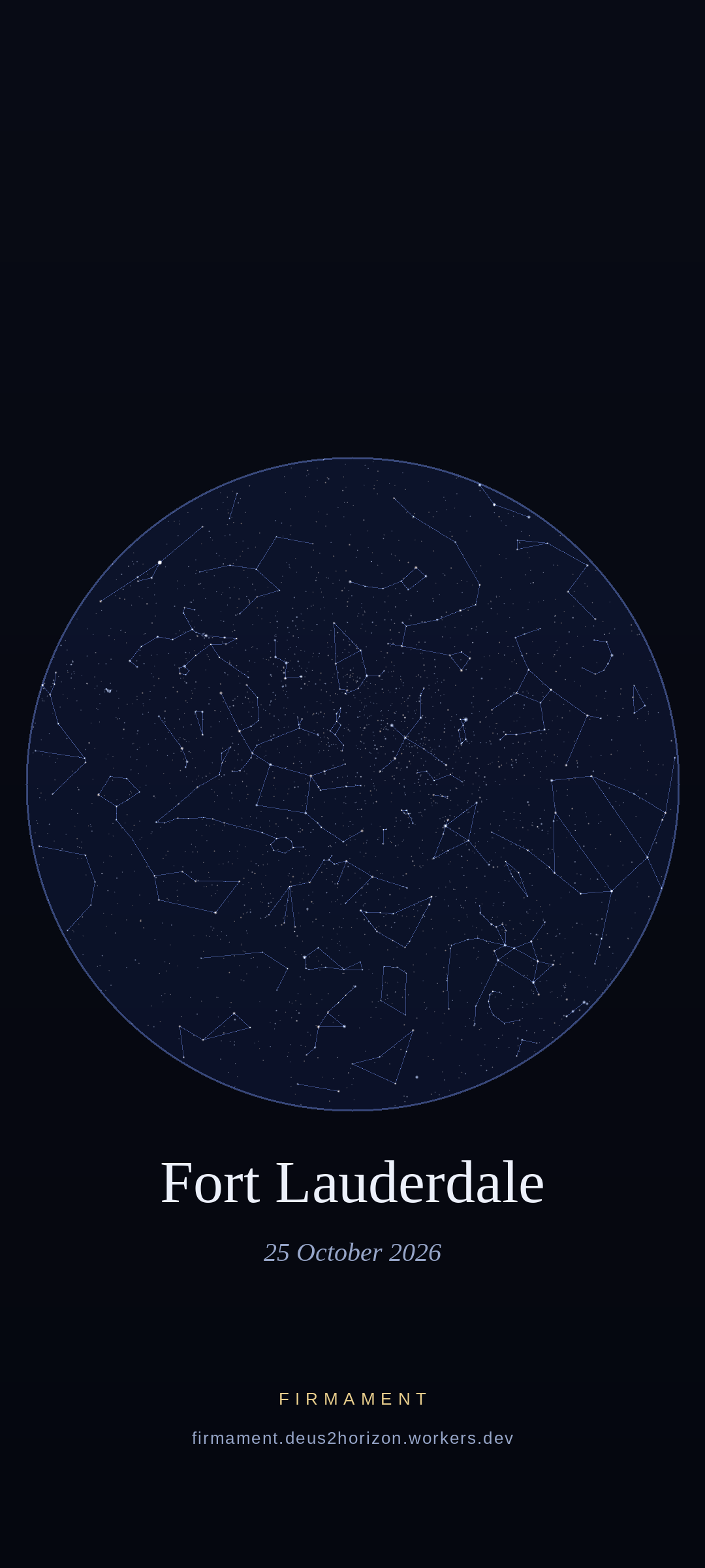 Night sky over Fort Lauderdale, United States on 24 October 2026