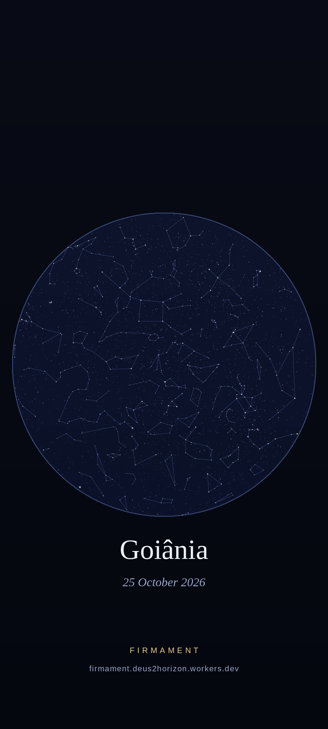 Ciel nocturne au-dessus de Goiânia, Brazil le 24 octobre 2026