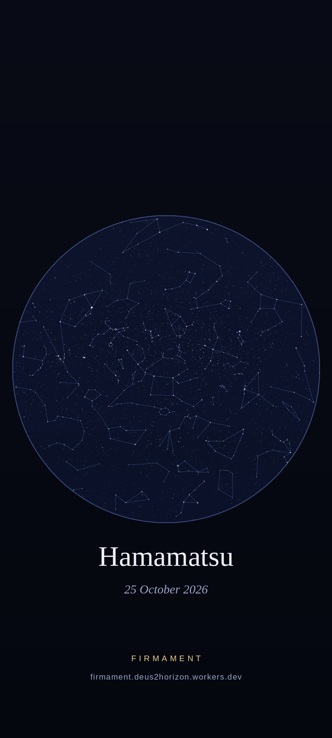 Night sky over Hamamatsu, Japan on 25 October 2026