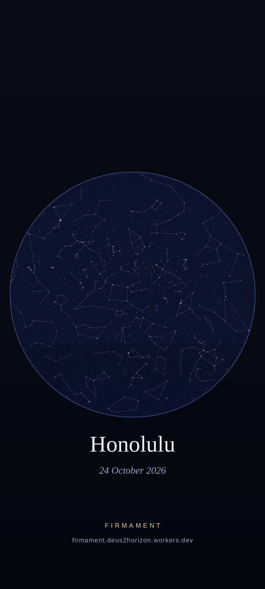Cielo notturno sopra Honolulu, United States il 24 ottobre 2026