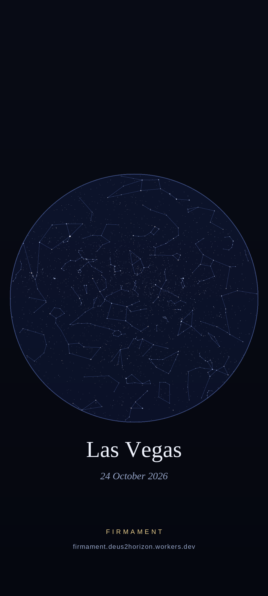 Céu noturno sobre Las Vegas, United States em 24 de outubro de 2026