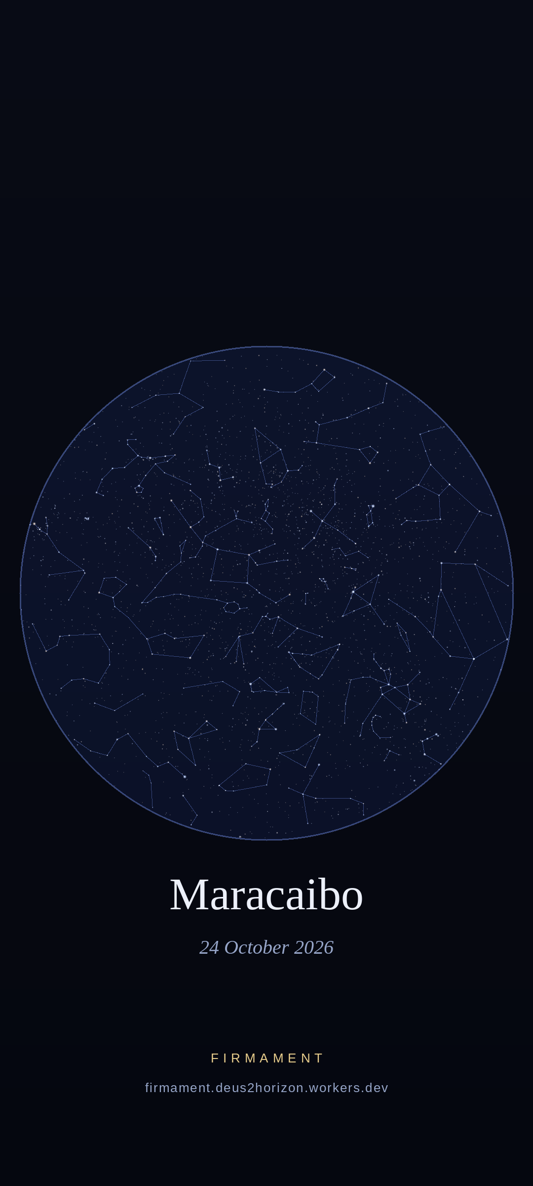 Ciel nocturne au-dessus de Maracaibo, Venezuela le 24 octobre 2026