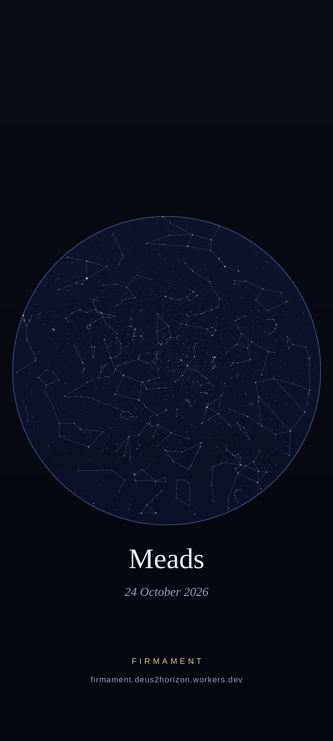 Night sky over Meads, United States on 24 October 2026