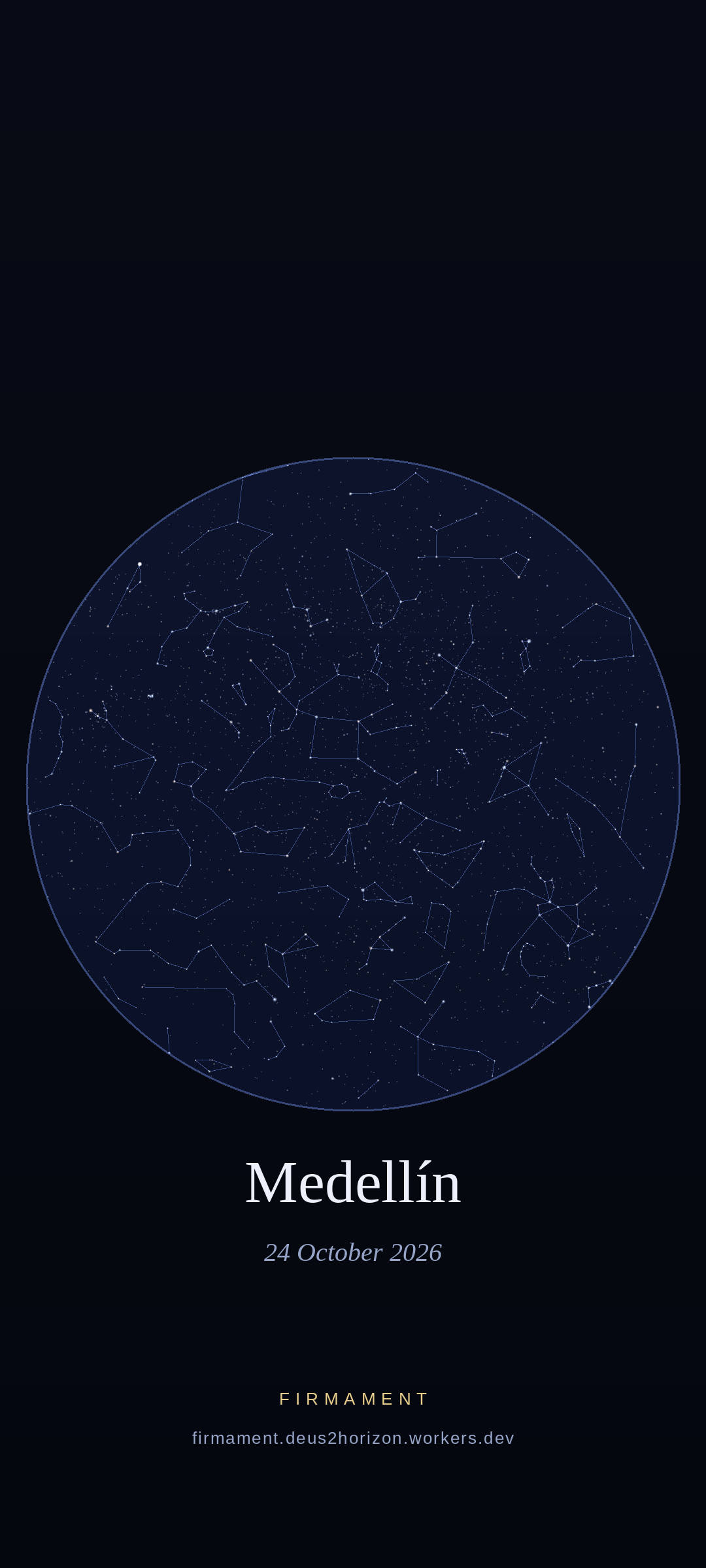 Ciel nocturne au-dessus de Medellín, Colombia le 24 octobre 2026