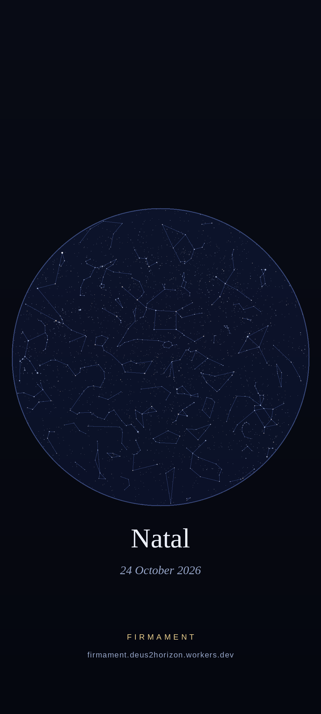Night sky over Natal, Brazil on 24 October 2026
