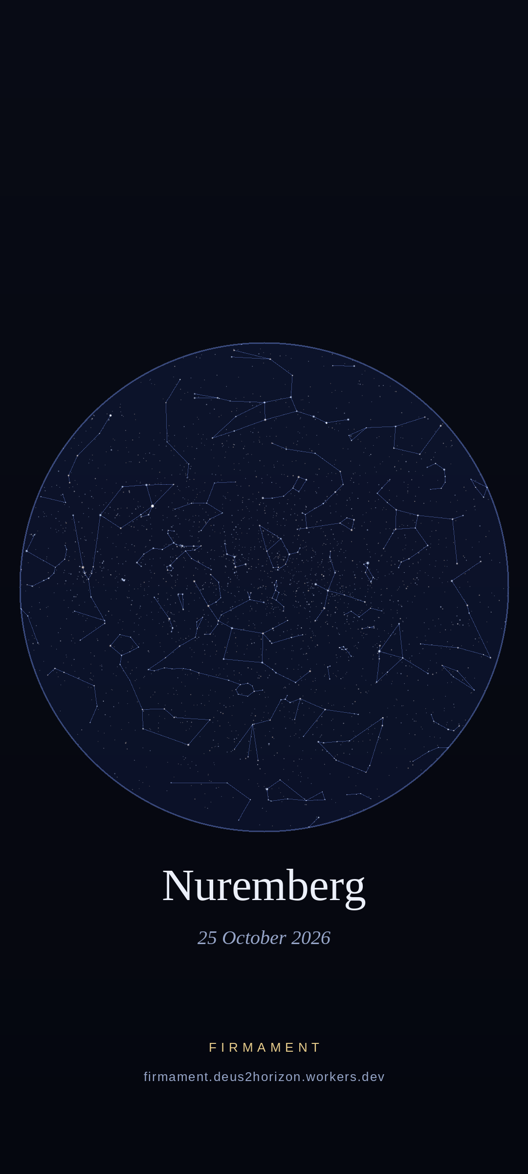 Night sky over Nuremberg, Germany on 25 October 2026