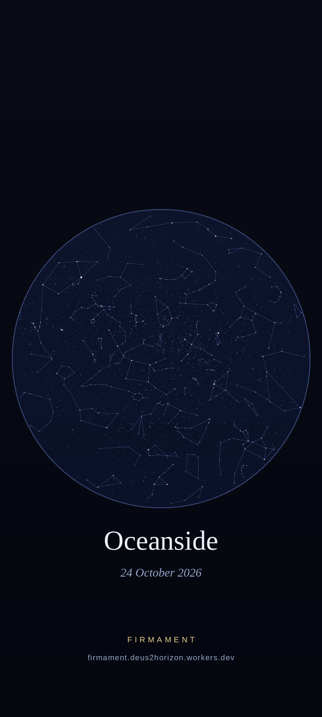 Cielo notturno sopra Oceanside, United States il 24 ottobre 2026