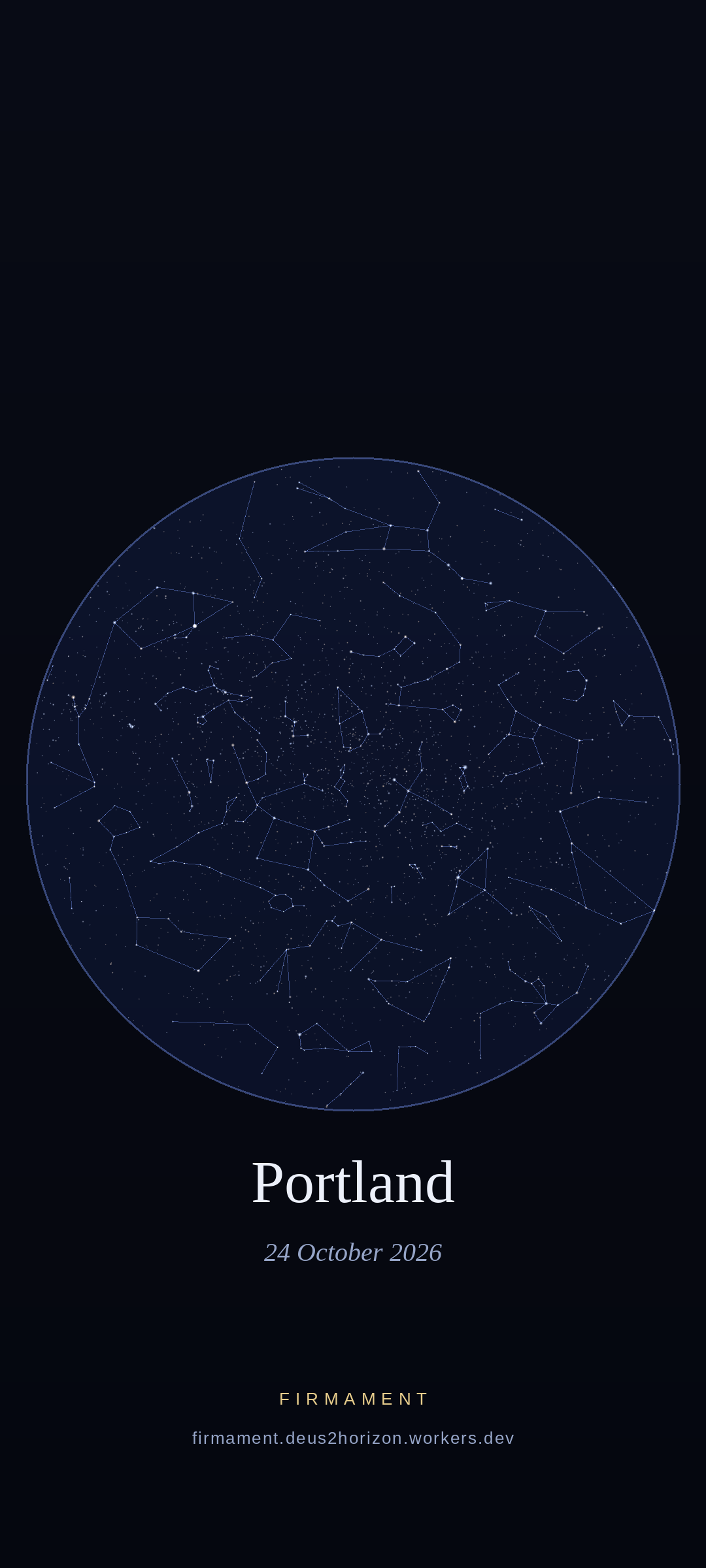 Ciel nocturne au-dessus de Portland, United States le 24 octobre 2026