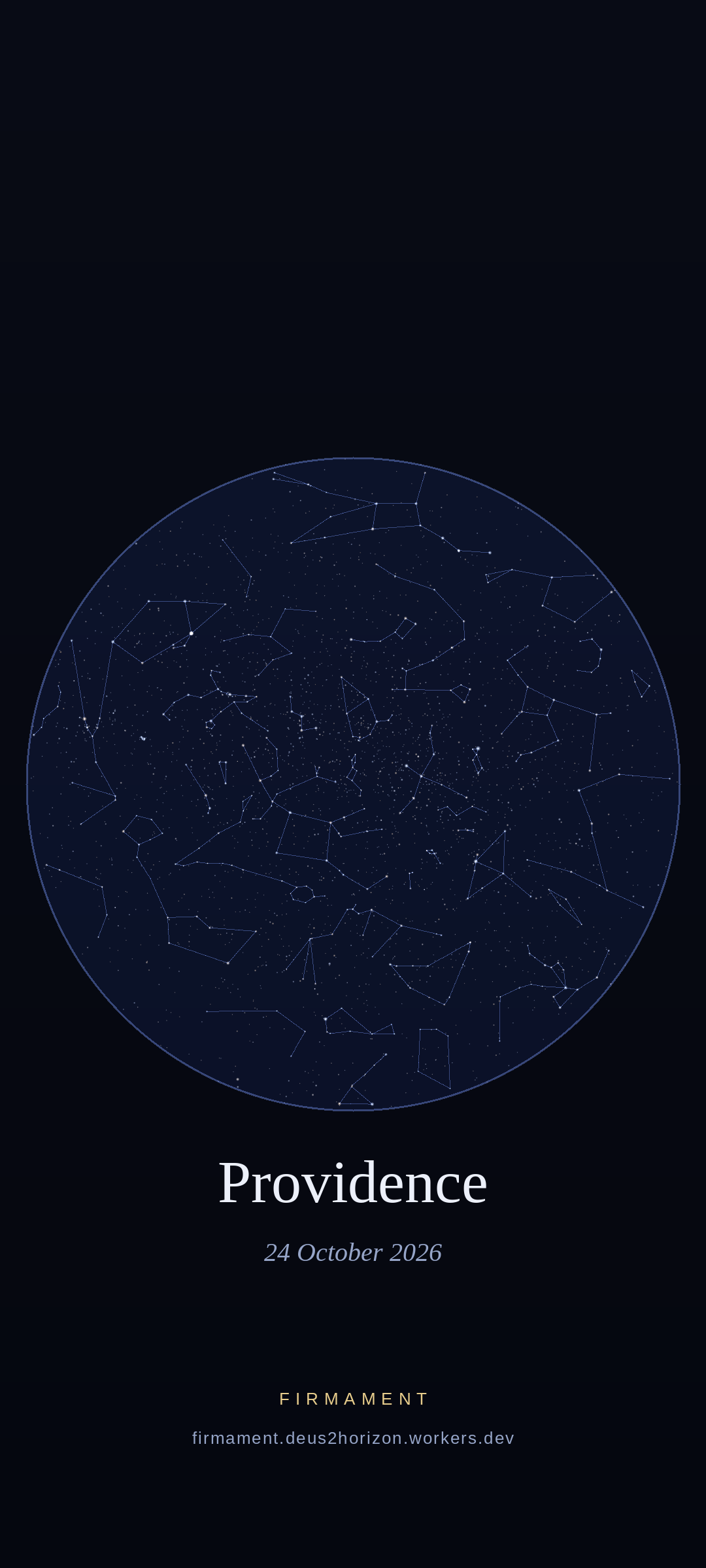 Night sky over Providence, United States on 24 October 2026