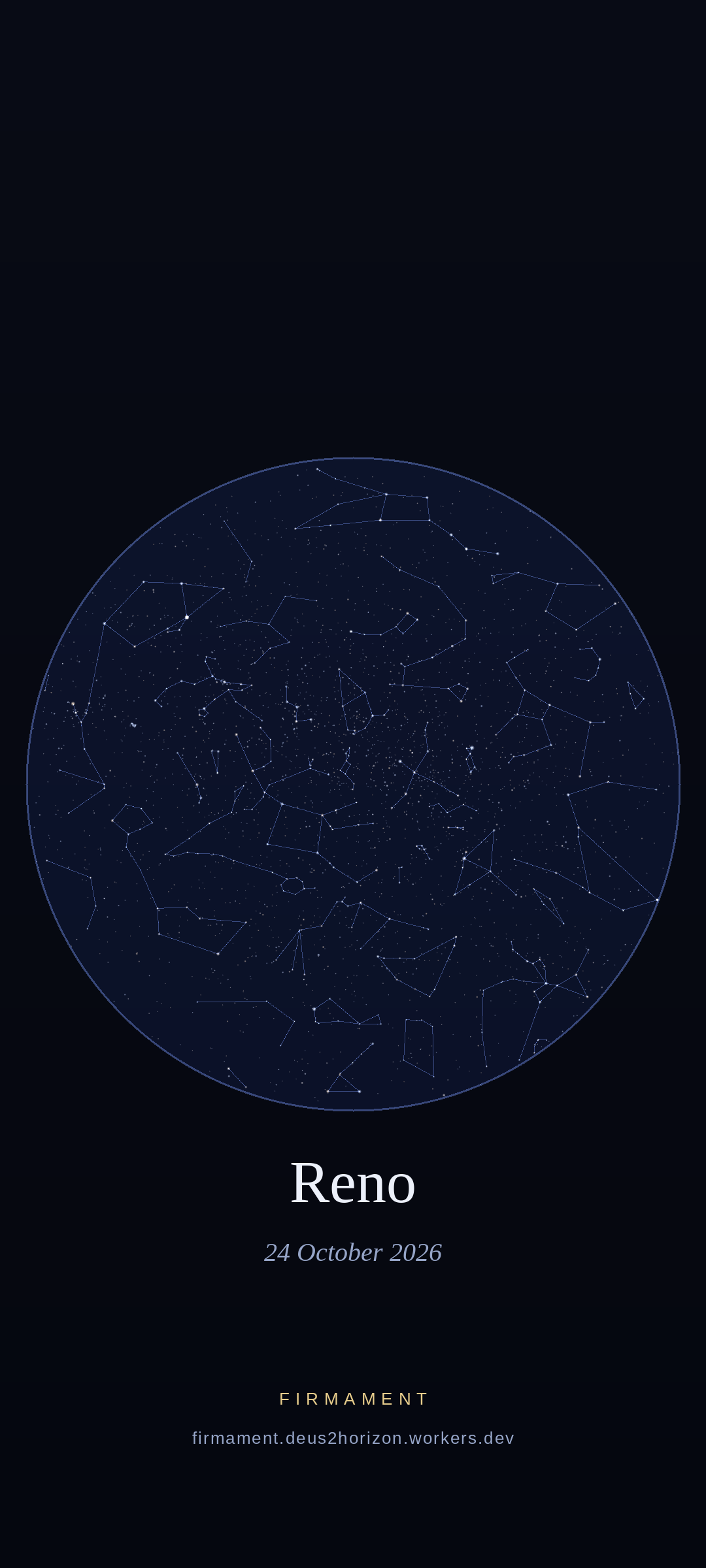 Cielo notturno sopra Reno, United States il 24 ottobre 2026