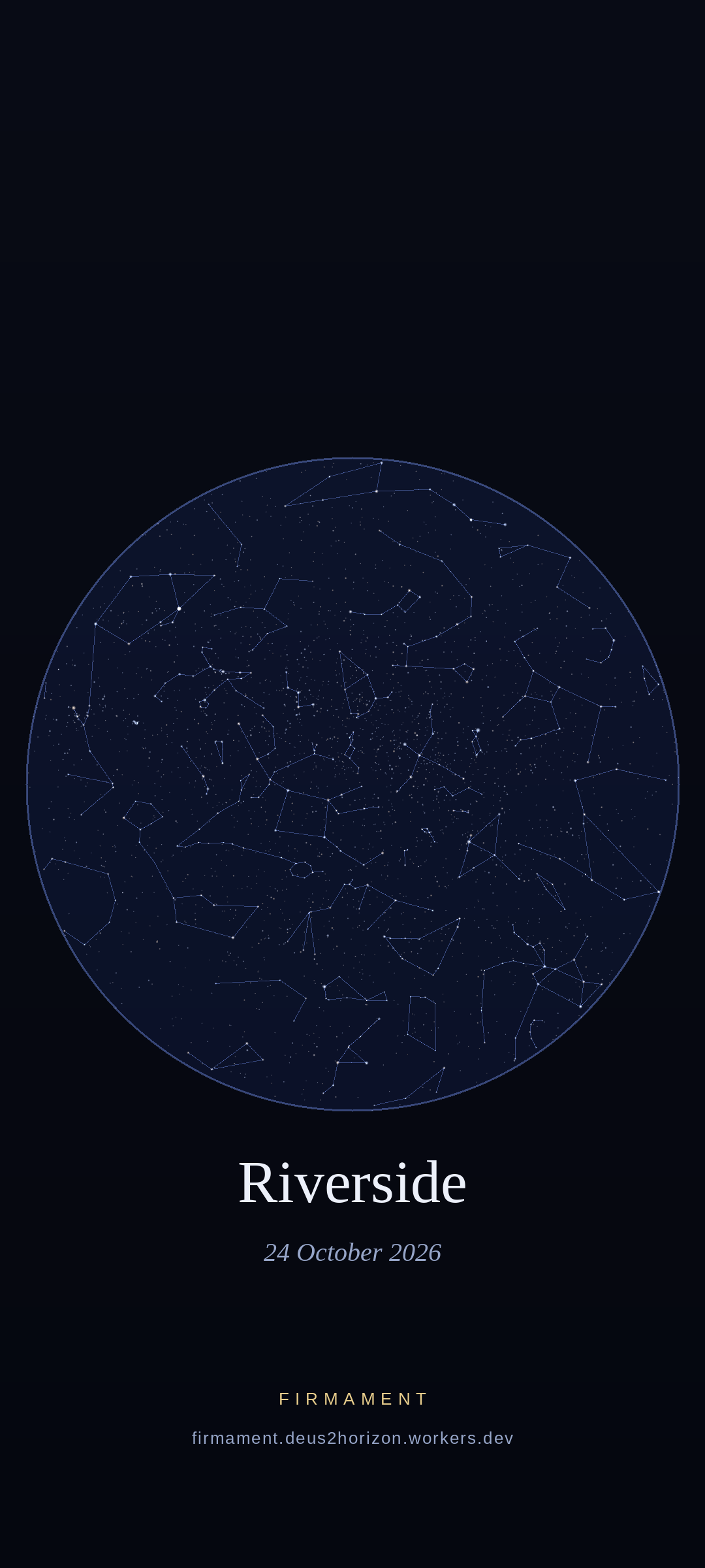 Night sky over Riverside, United States on 24 October 2026