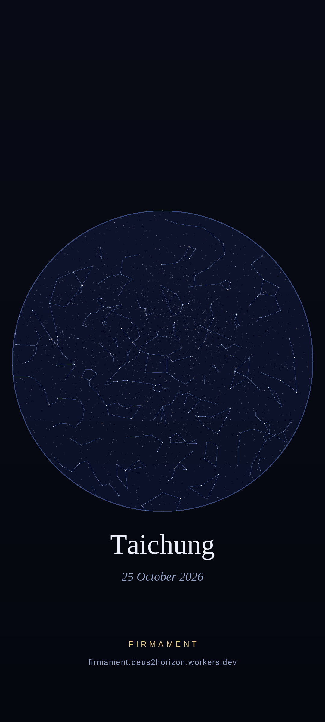 Céu noturno sobre Taichung, Taiwan em 25 de outubro de 2026