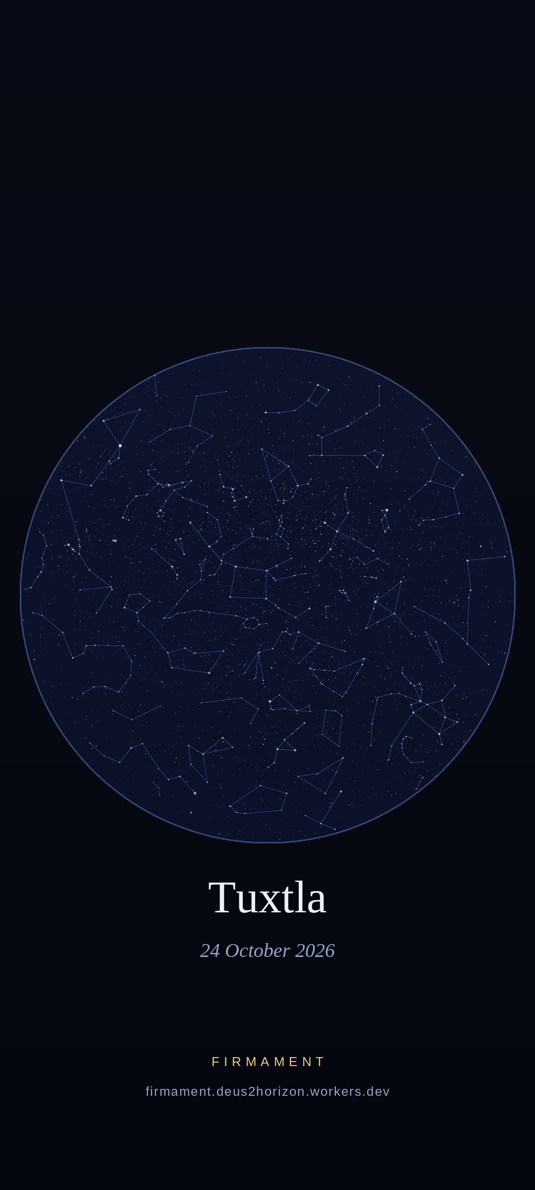 Ciel nocturne au-dessus de Tuxtla, Mexico le 24 octobre 2026